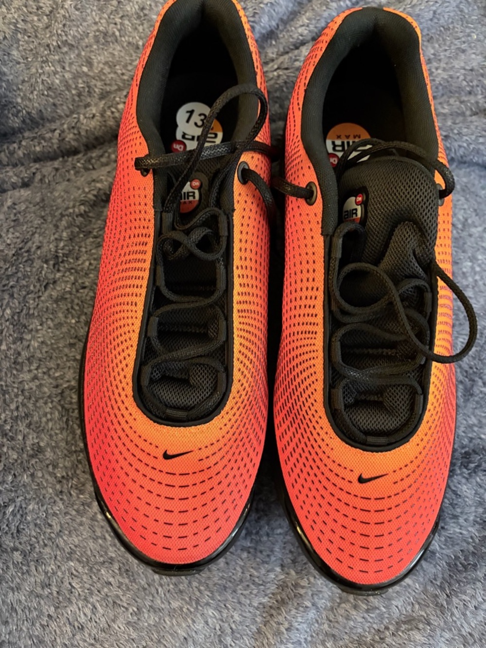 Nike Gradient Orange to Red Mesh Running Sneakers with Black Accents